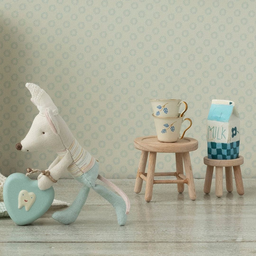 Maileg houten tafel en kruk set