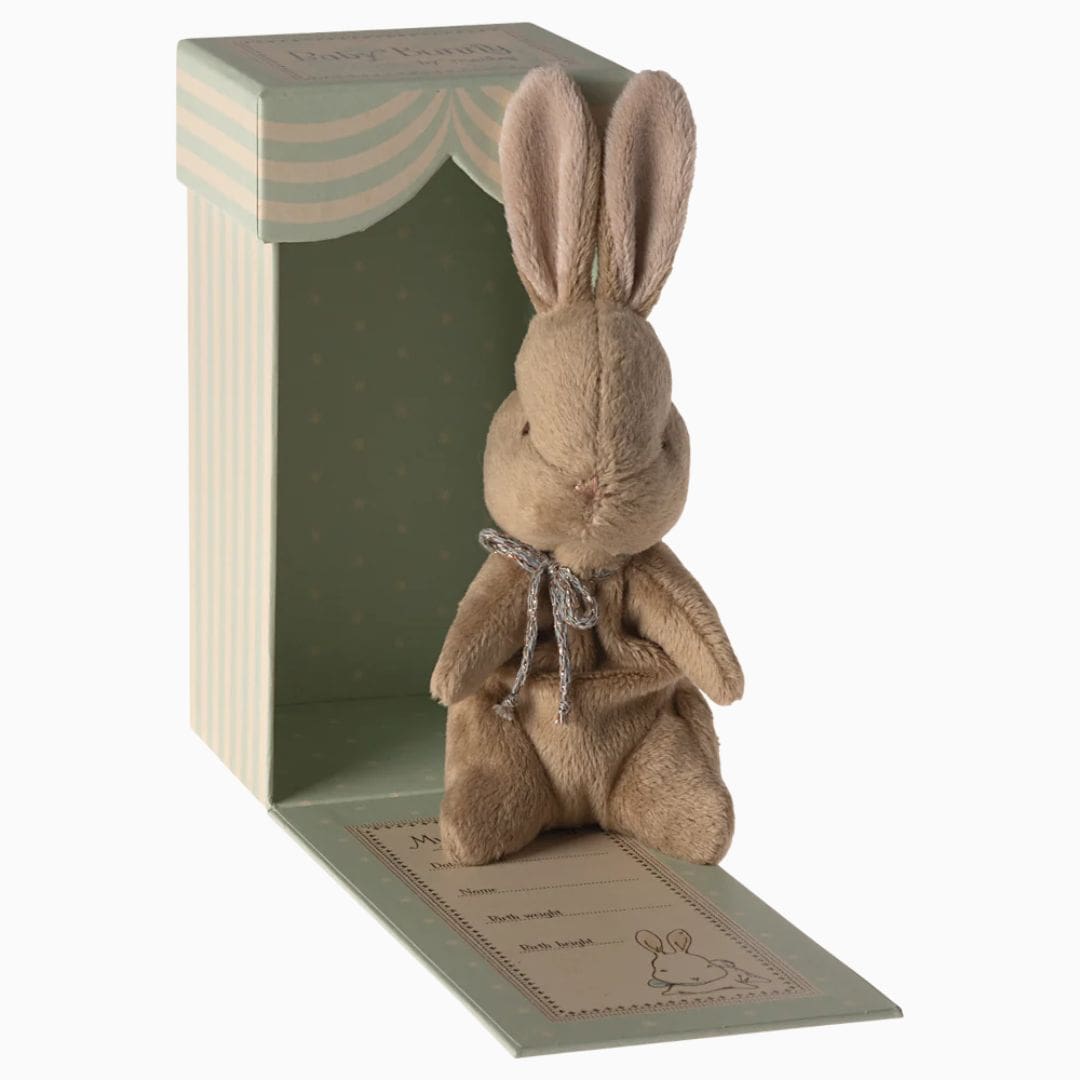 Maileg My First Bunny knuffelkonijn van pluche in de kleur bruin