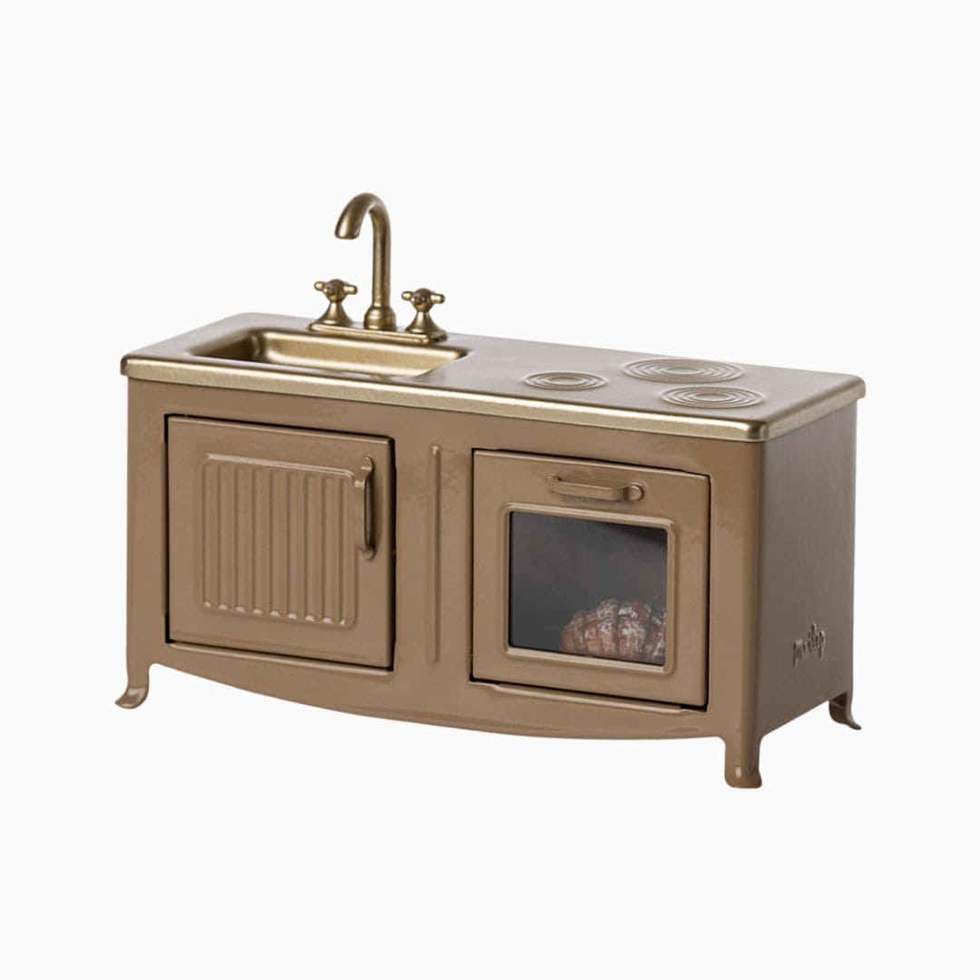 Poppenhuis keuken lichtbruin Maileg muizen