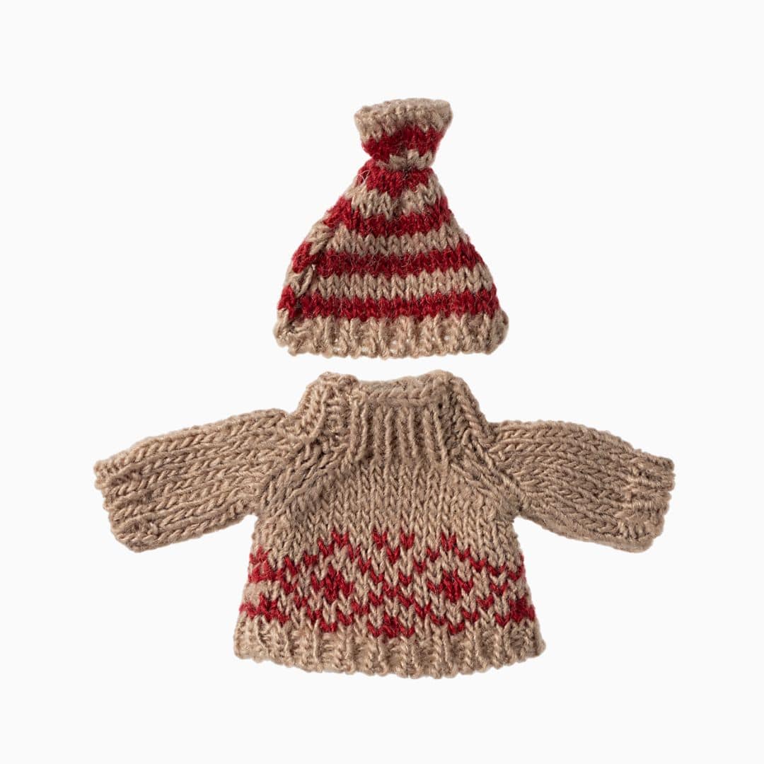 Maileg gebreide trui en muts voor mama muis