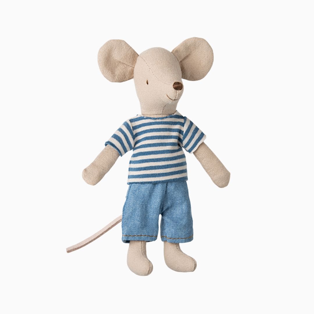 Maileg muis Louimax grote broer met t-shirt en spijkerbroek