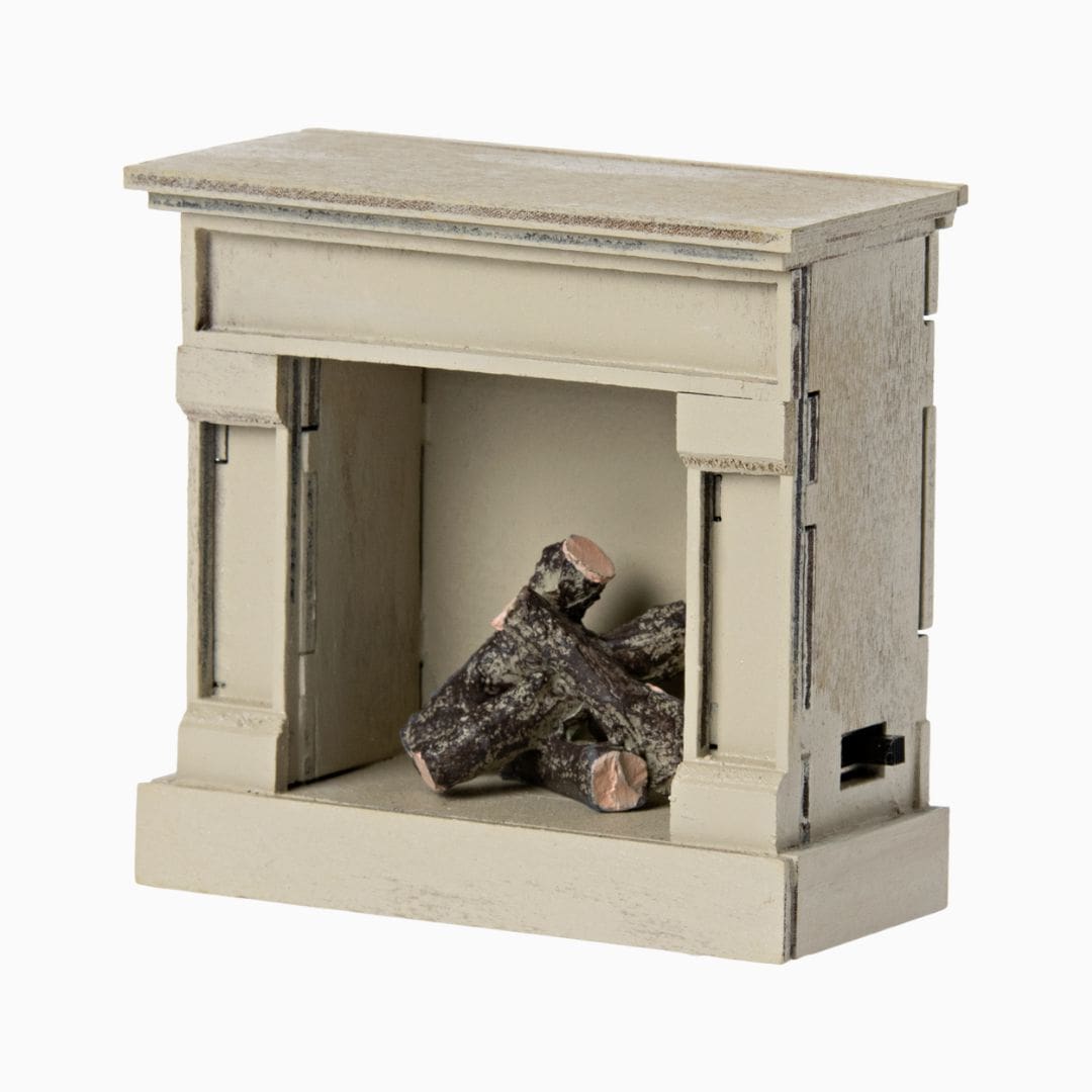 Maileg houten open haard - Off white