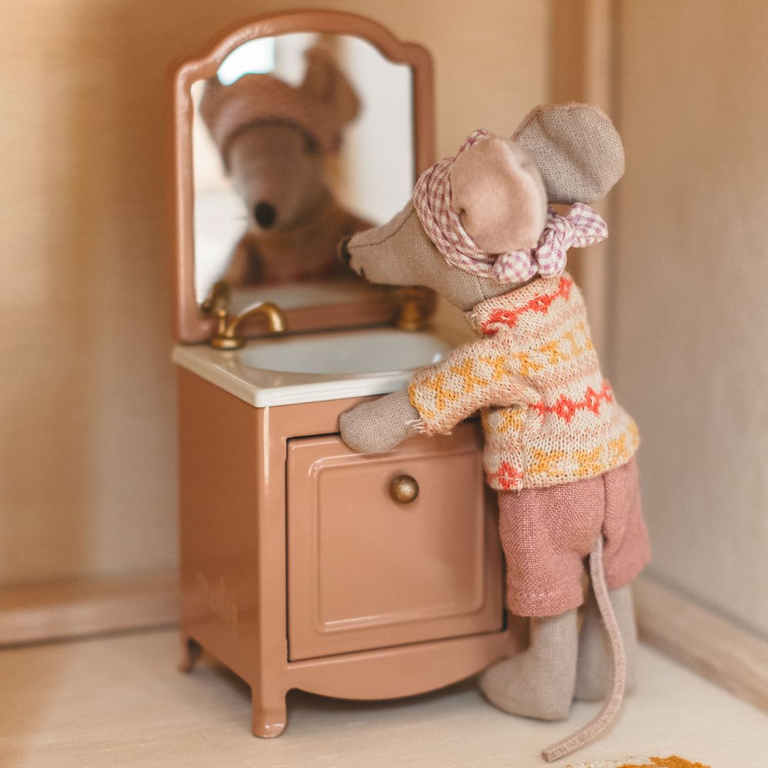 Maileg poppenhuis wastafel roze