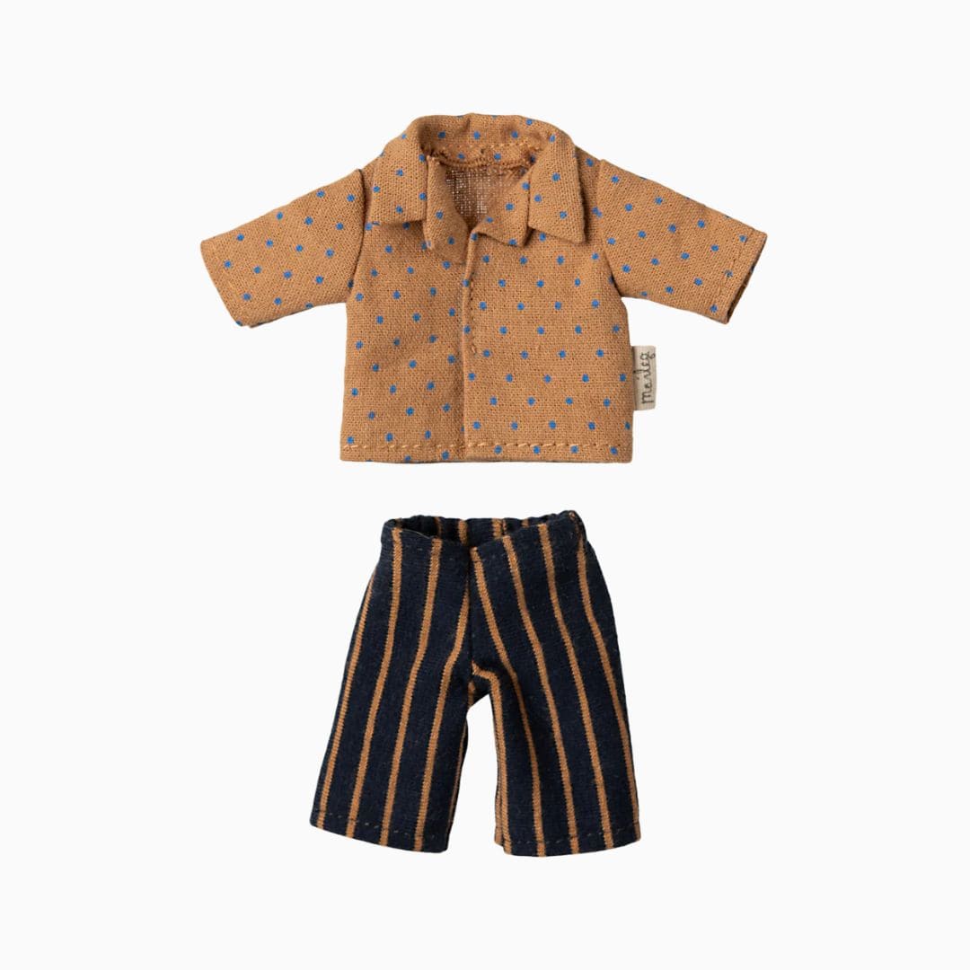 Maileg poppenkleding papa muis gestreept shirt met broek