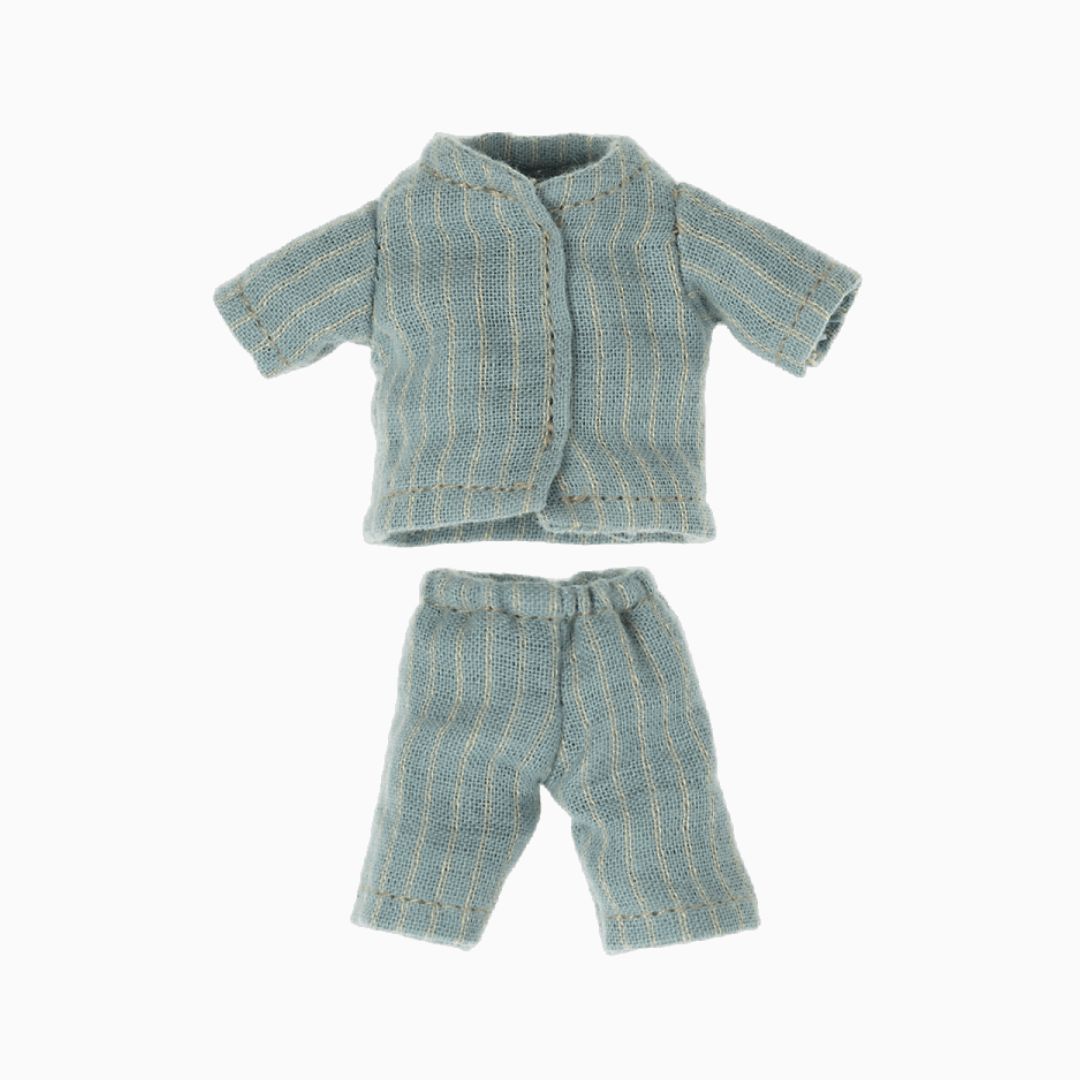 Maileg gestreepte pyjama van katoen voor grote zus of grote broer muis