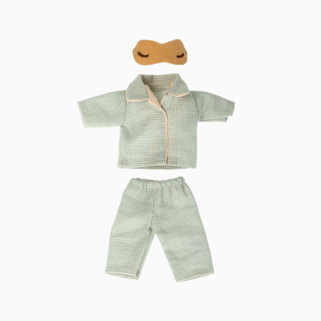 Maileg pyjama met slaapmasker katoen voor papa muis