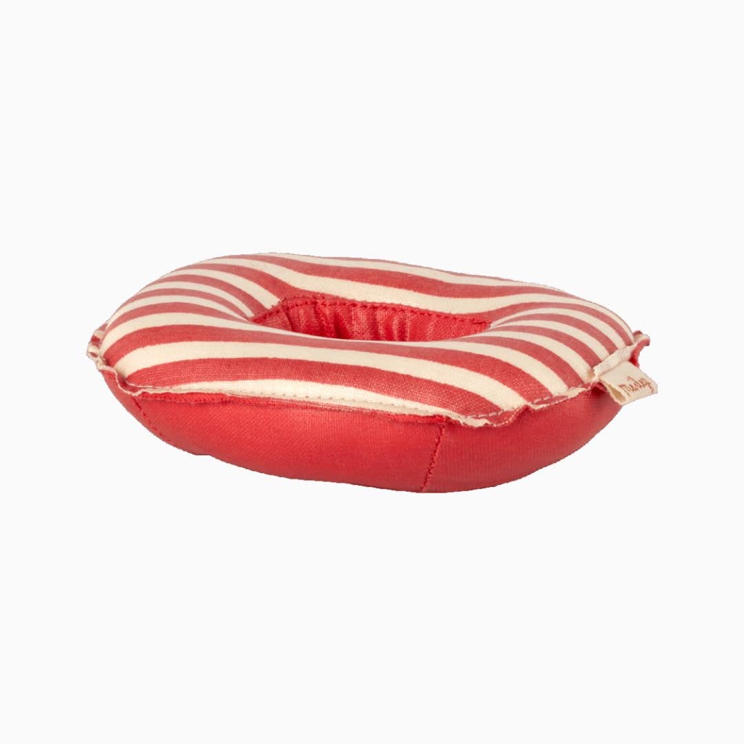Maileg katoenen opblaasboot met rood witte strepen
