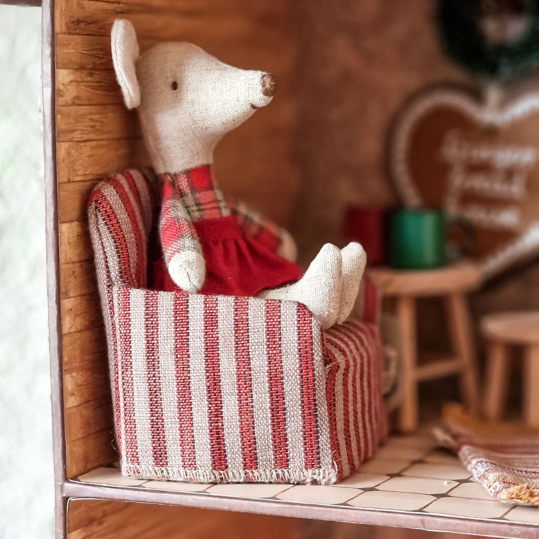 Maileg stoel strepen rood