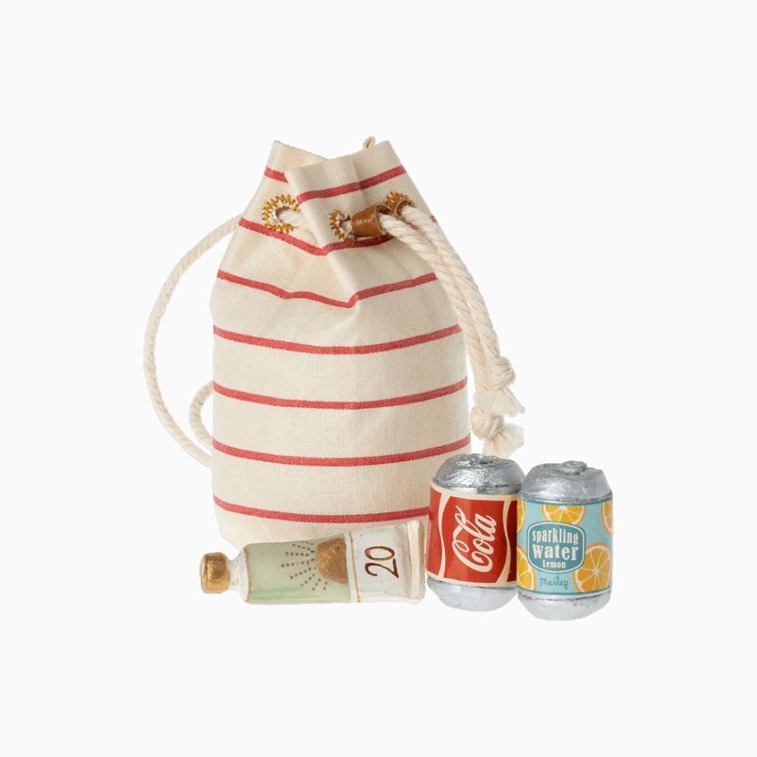 Maileg muizen strandtas met accessoires van metaal