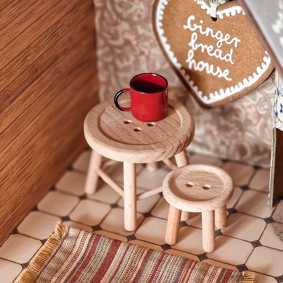 Maileg houten tafel en kruk