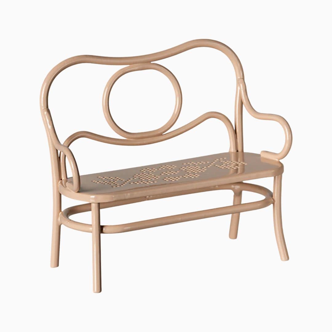 Maileg tuinset met bankje en tafel in licht roze kleur