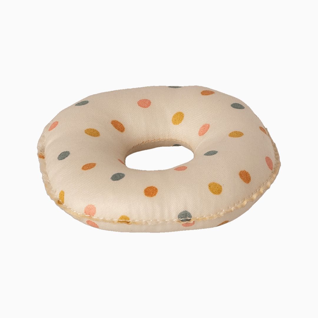 Maileg katoenen zwemband multi dot voor babymus, kleine broer en kleine zus met gekleurde stippen