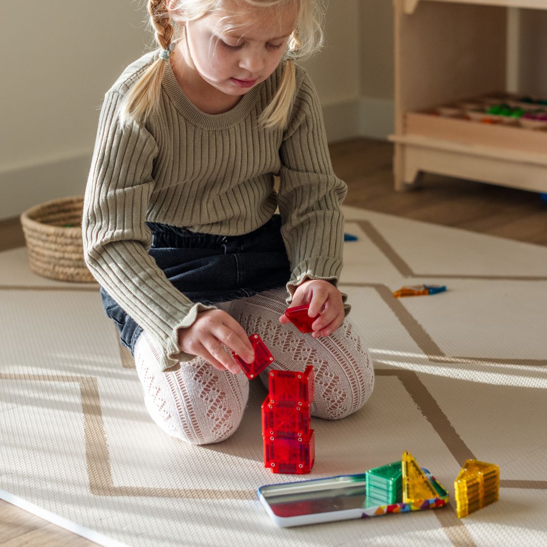 MagnaTiles travelset met 26 verschillende microMAGS magnetische tegels in blik