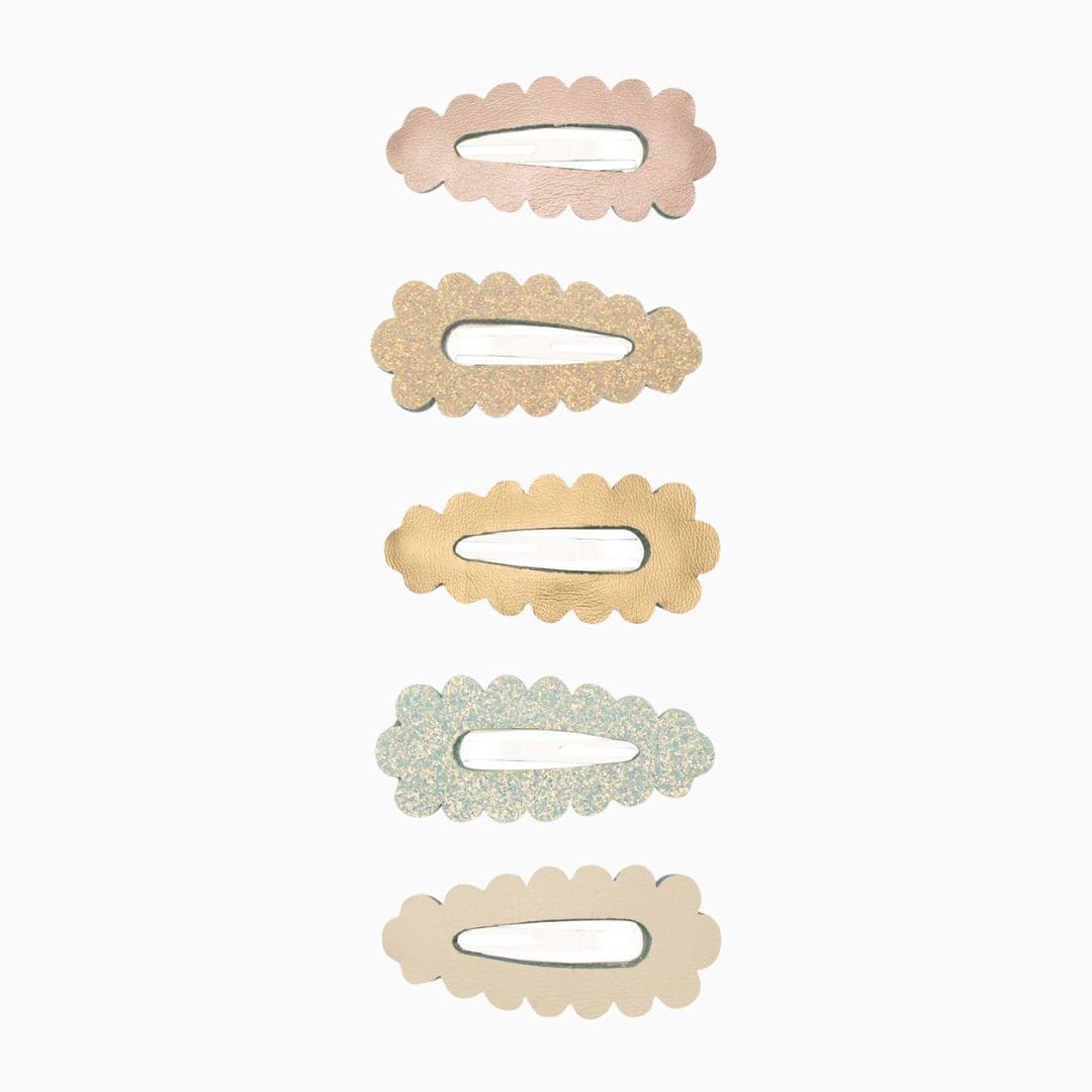 Mimi & Lula haarspeldjes scalloped sparkle in bloemenvorm