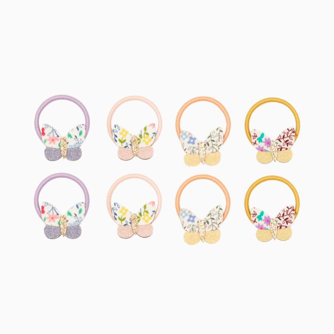 Mimi & Lula haarelastiekjes met kunstlederen vlinders SS25