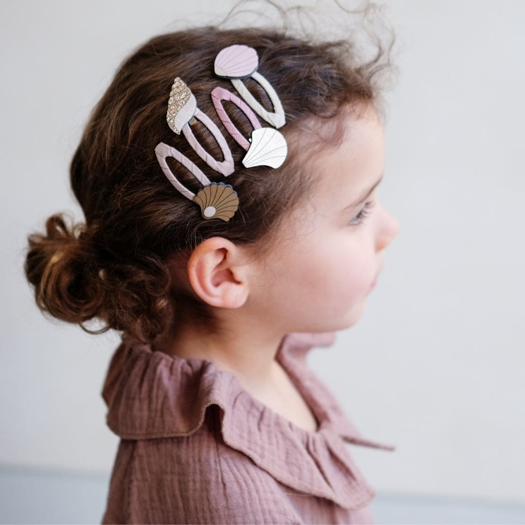 Mimi & Lula haarspeldjes met schelpen set van 4