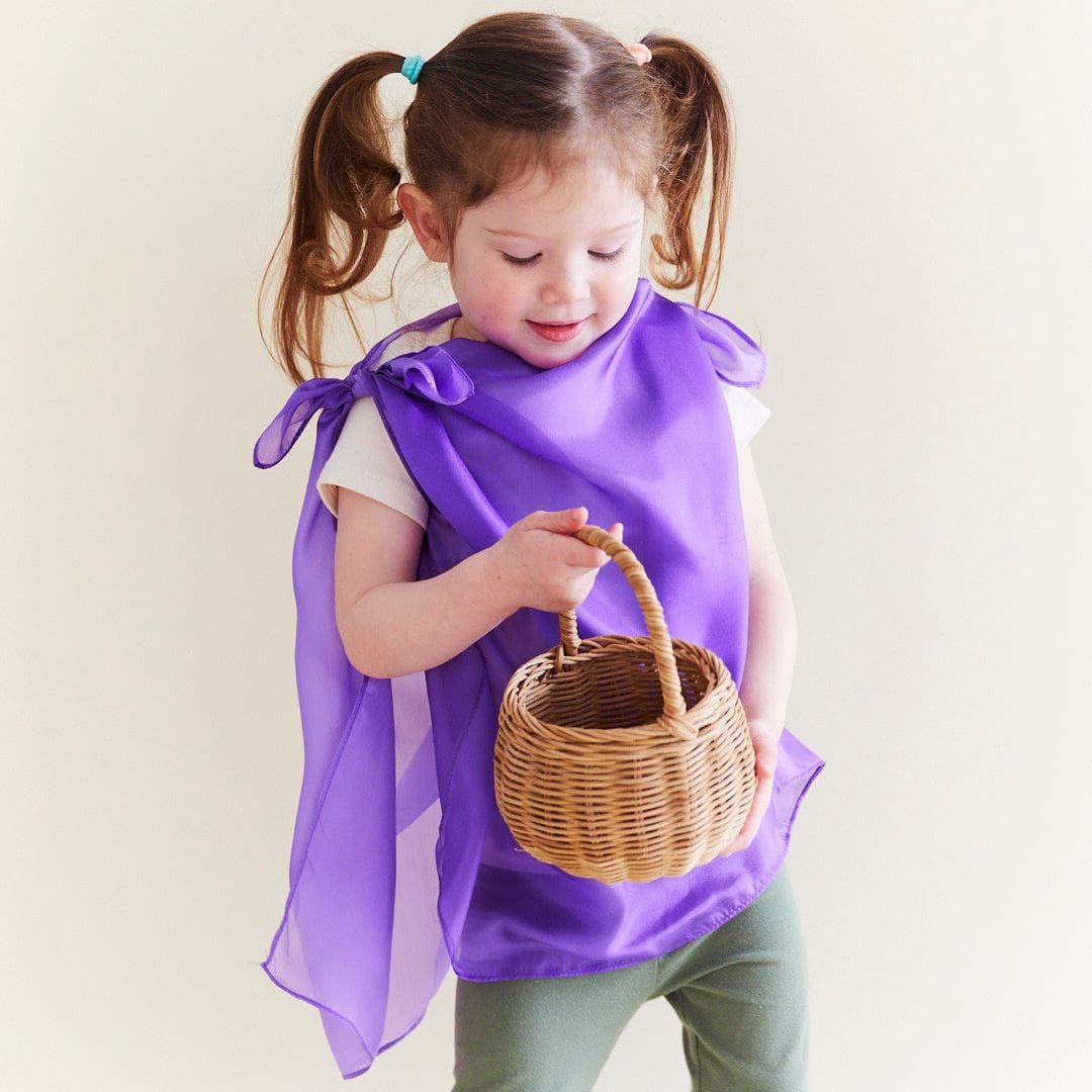 Speelzijde mini van 53 bij 53 cm in de paarse kleur Purple van Sarah's Silks