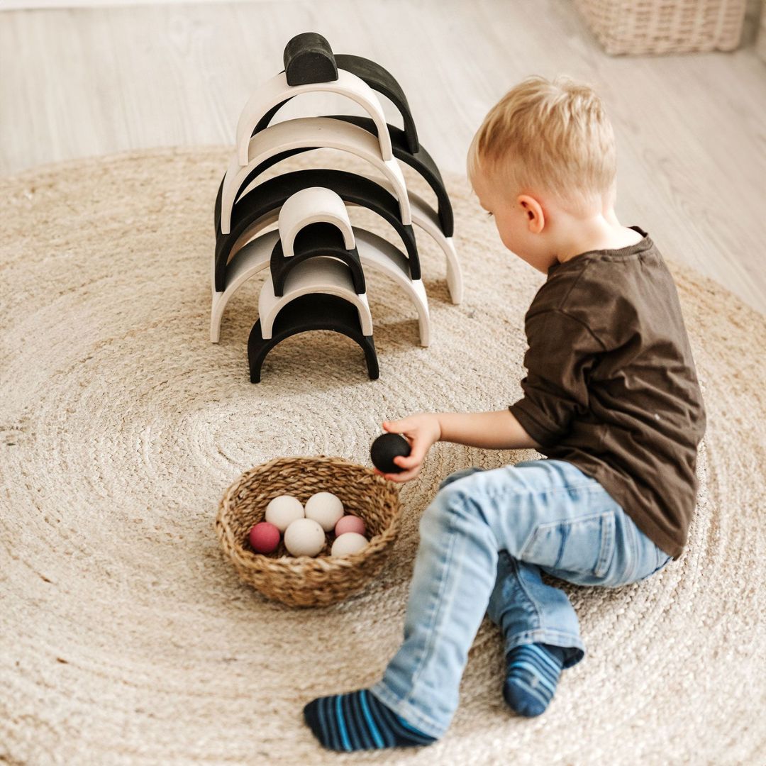 Grimm's houten regenboog monochroom zwart wit