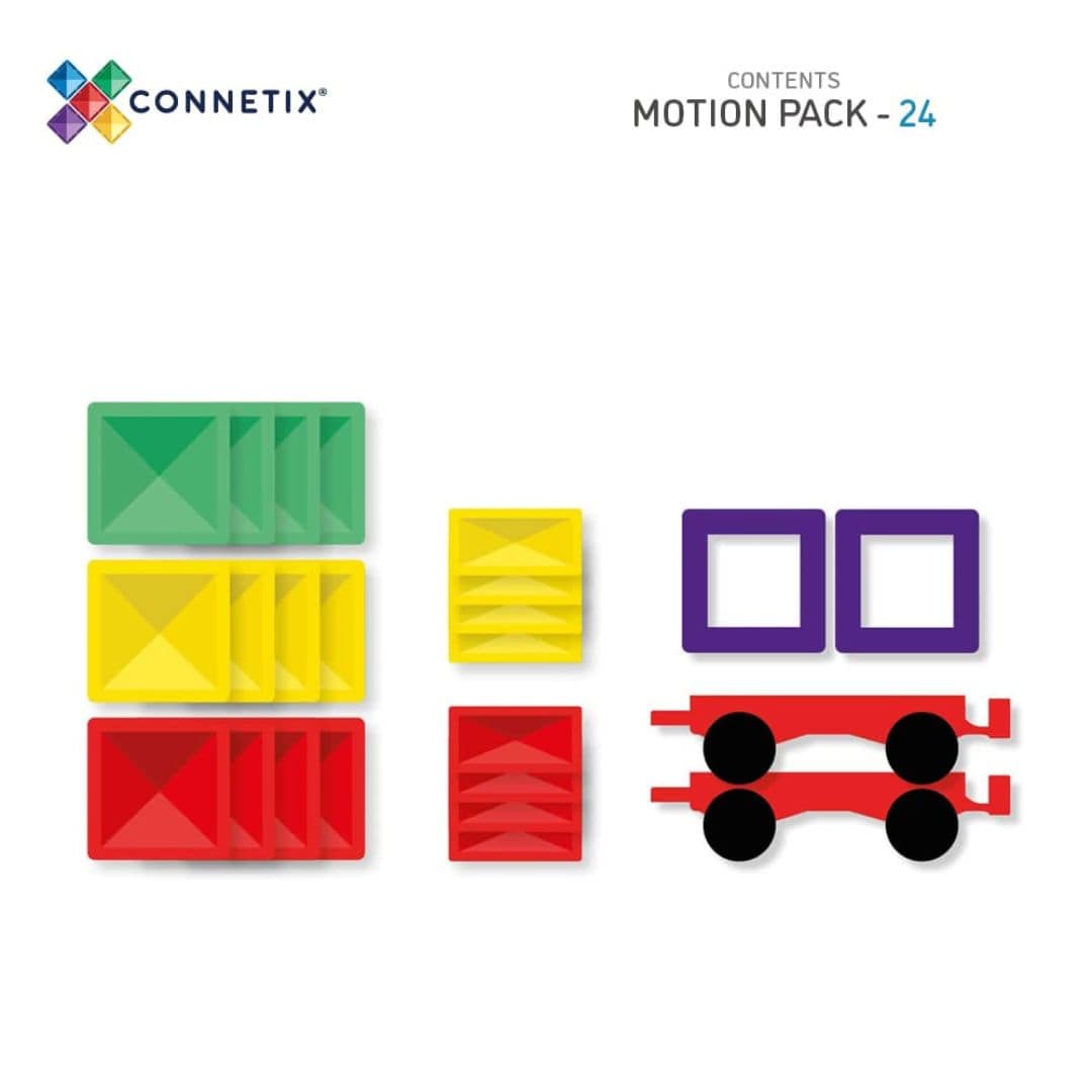 Connetix Rainbow magnetische tegels motion pack om auto te bouwen 24-delig