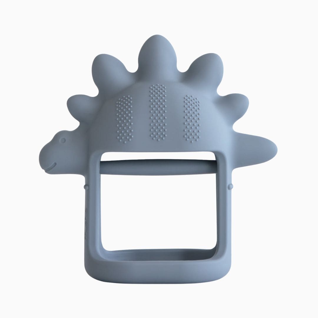 Mushie no-drop sensorisch bijtspeelgoed dinosaurus