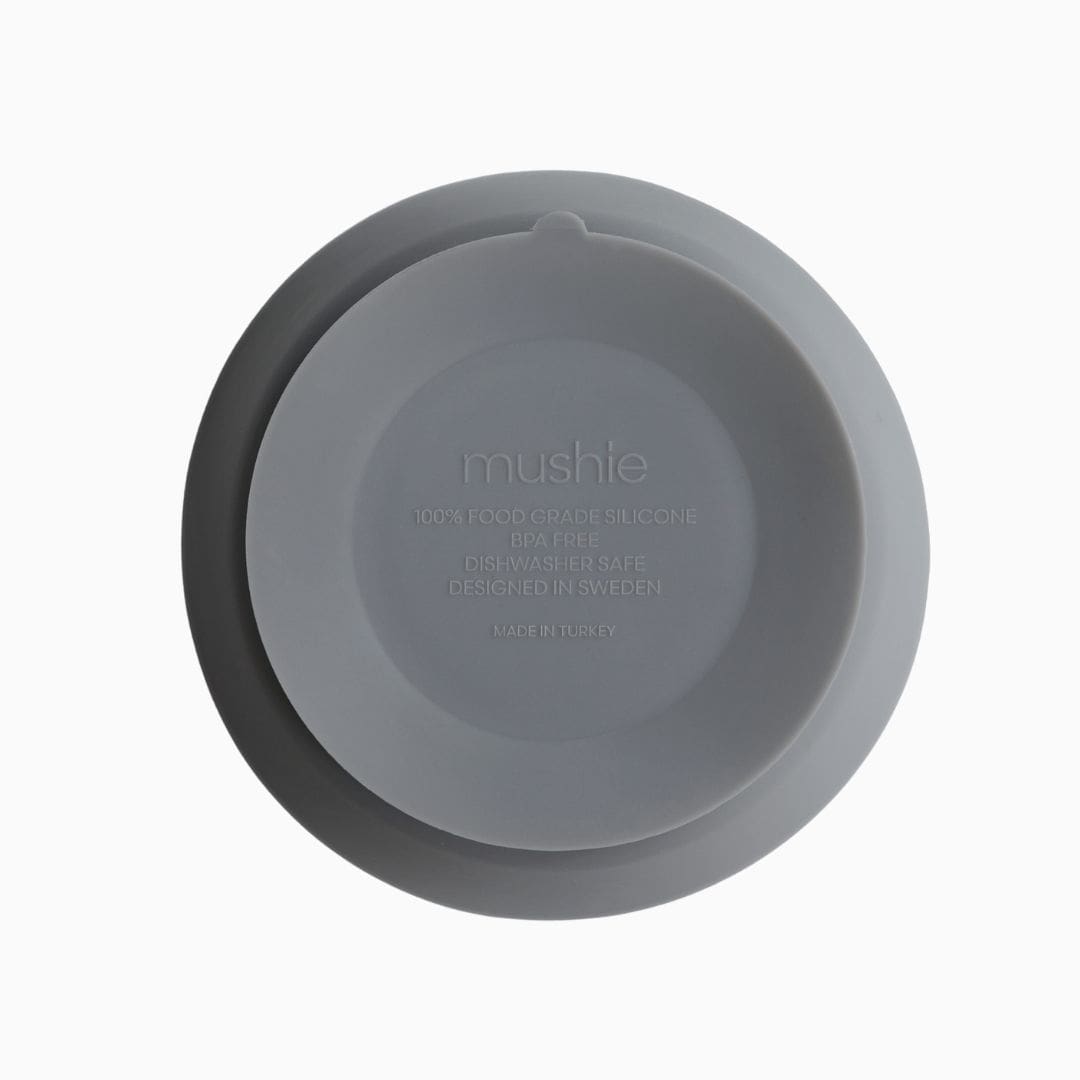 MUSHIE kom van siliconen met zuignap in de kleur grijs