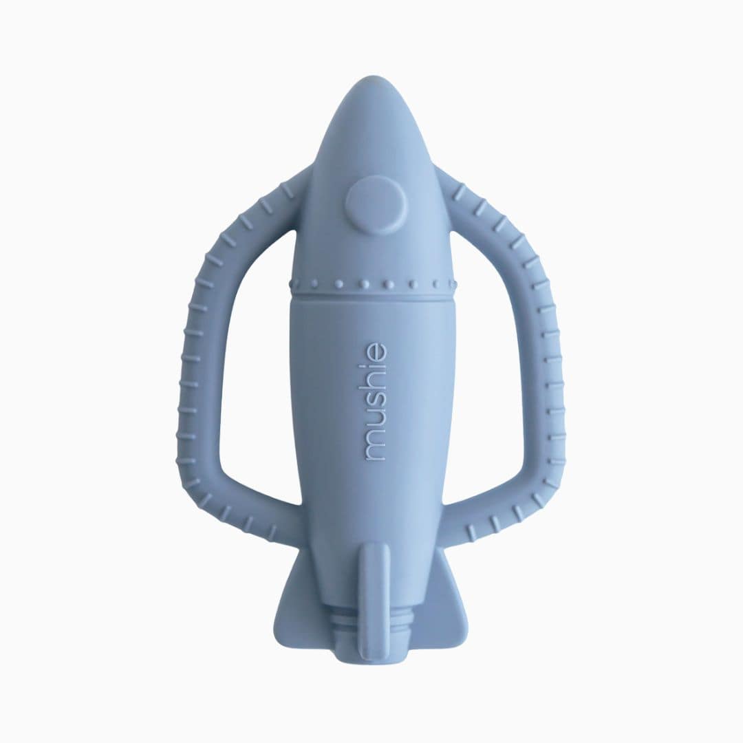 MUSHIE siliconen rammelaar raket blauw