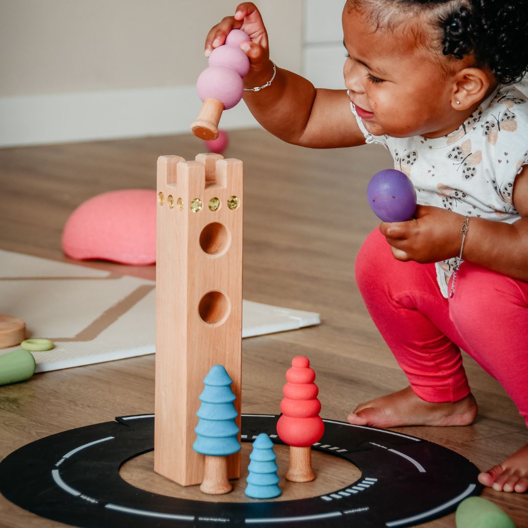 Ocamora houten bomen in pastel kleuren