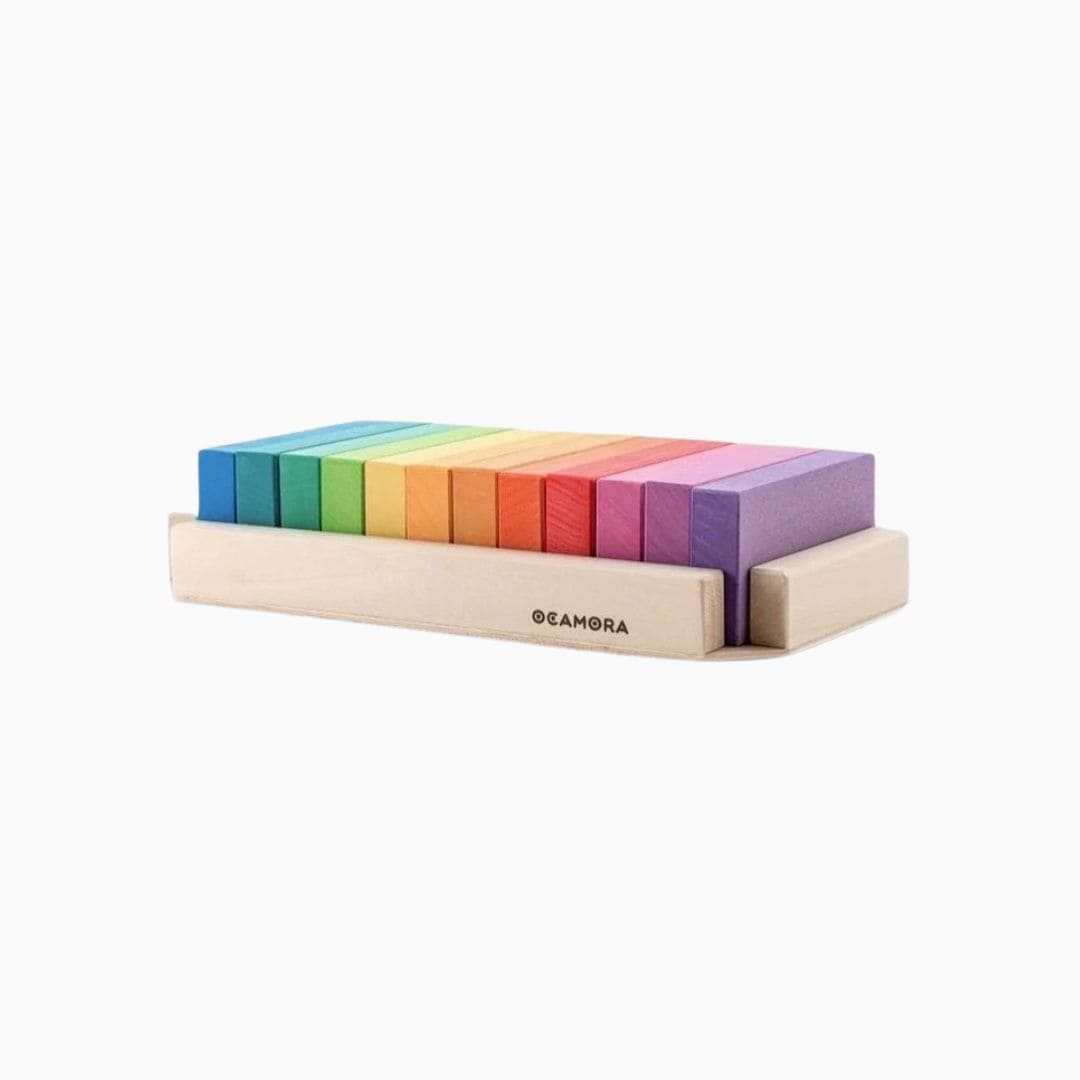 Ocamora houten blokken set regenboog boards small