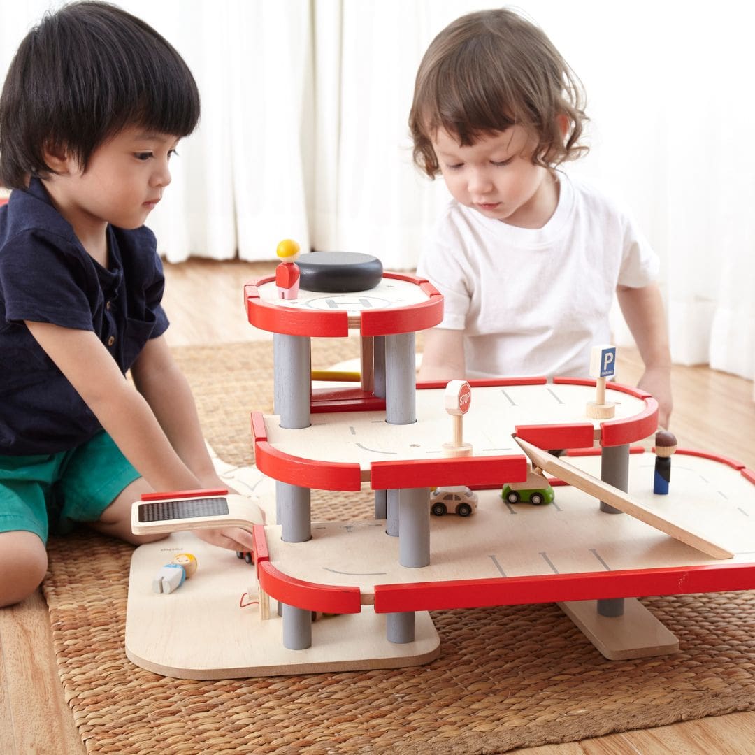 Plantoys houten parkeergarage