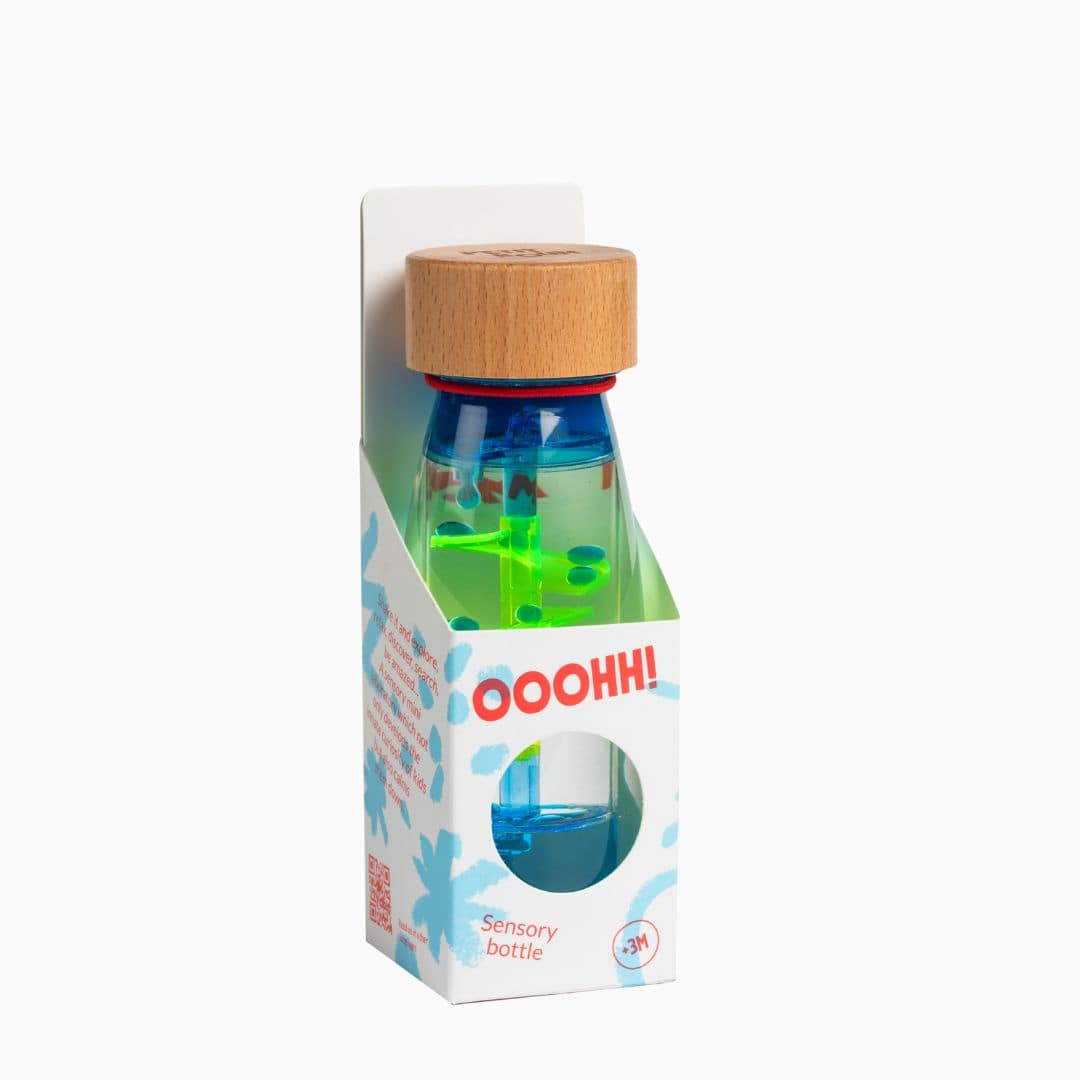 Petit Boum sensorische fles - spiraal blauw