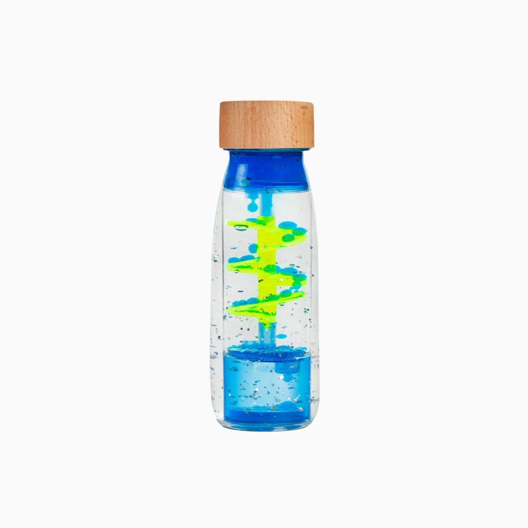 Petit Boum sensorische fles - spiraal blauw