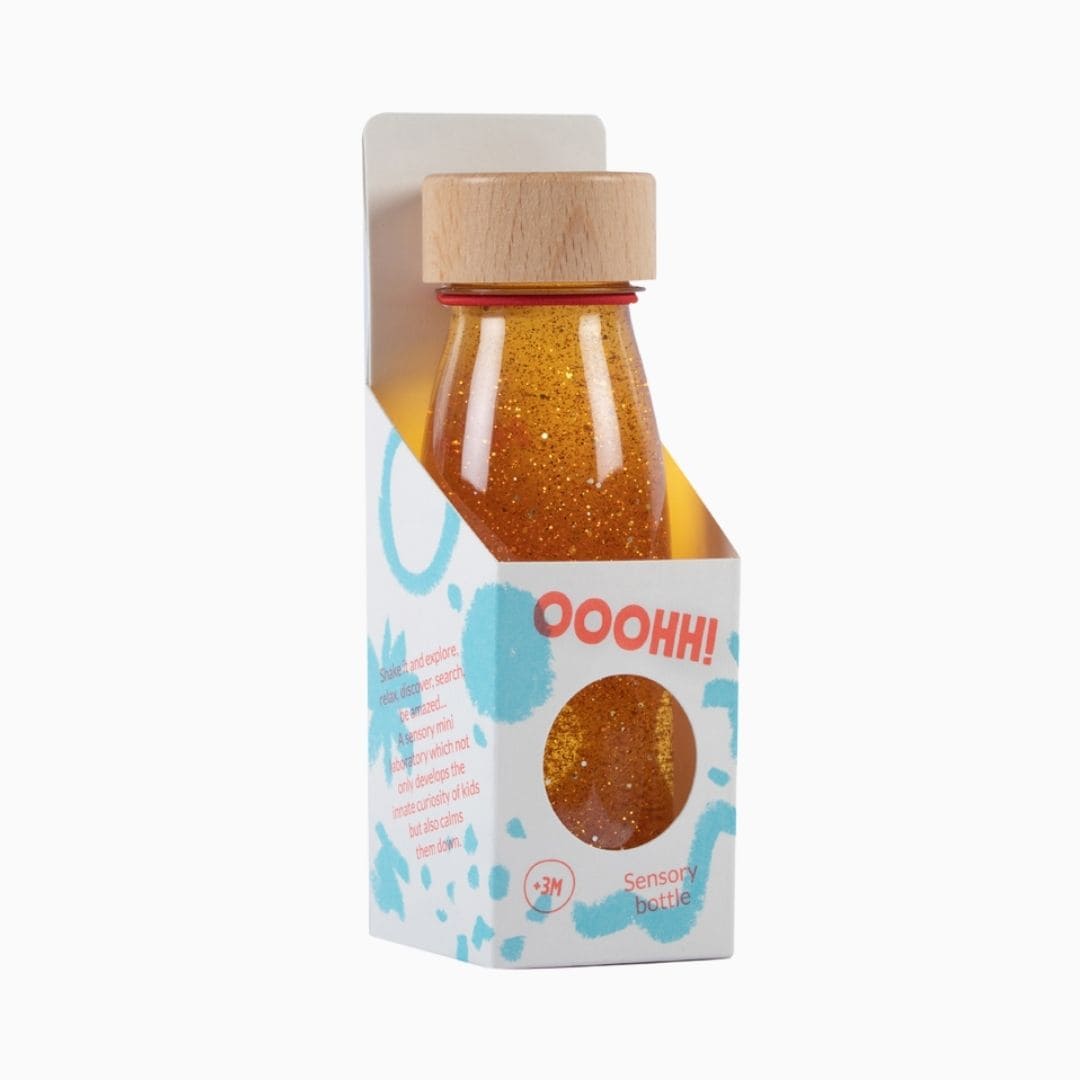 Petit Boum sensorische fles Sensory Bottle Curcuma goudgeel