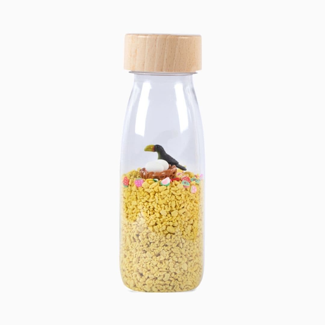 Petit Boum sensory bottle sensorische fles toekan
