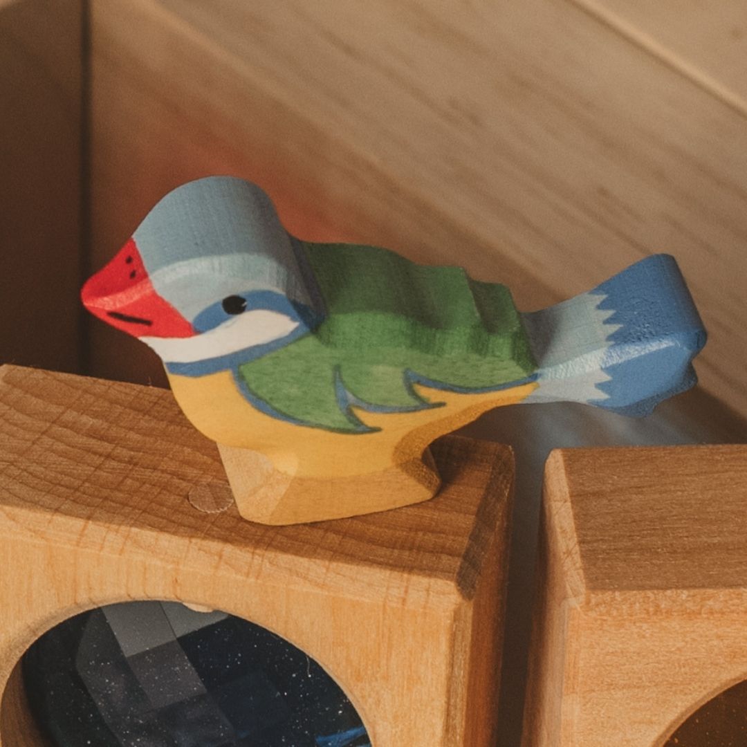 Holztiger pimpelmees van hout