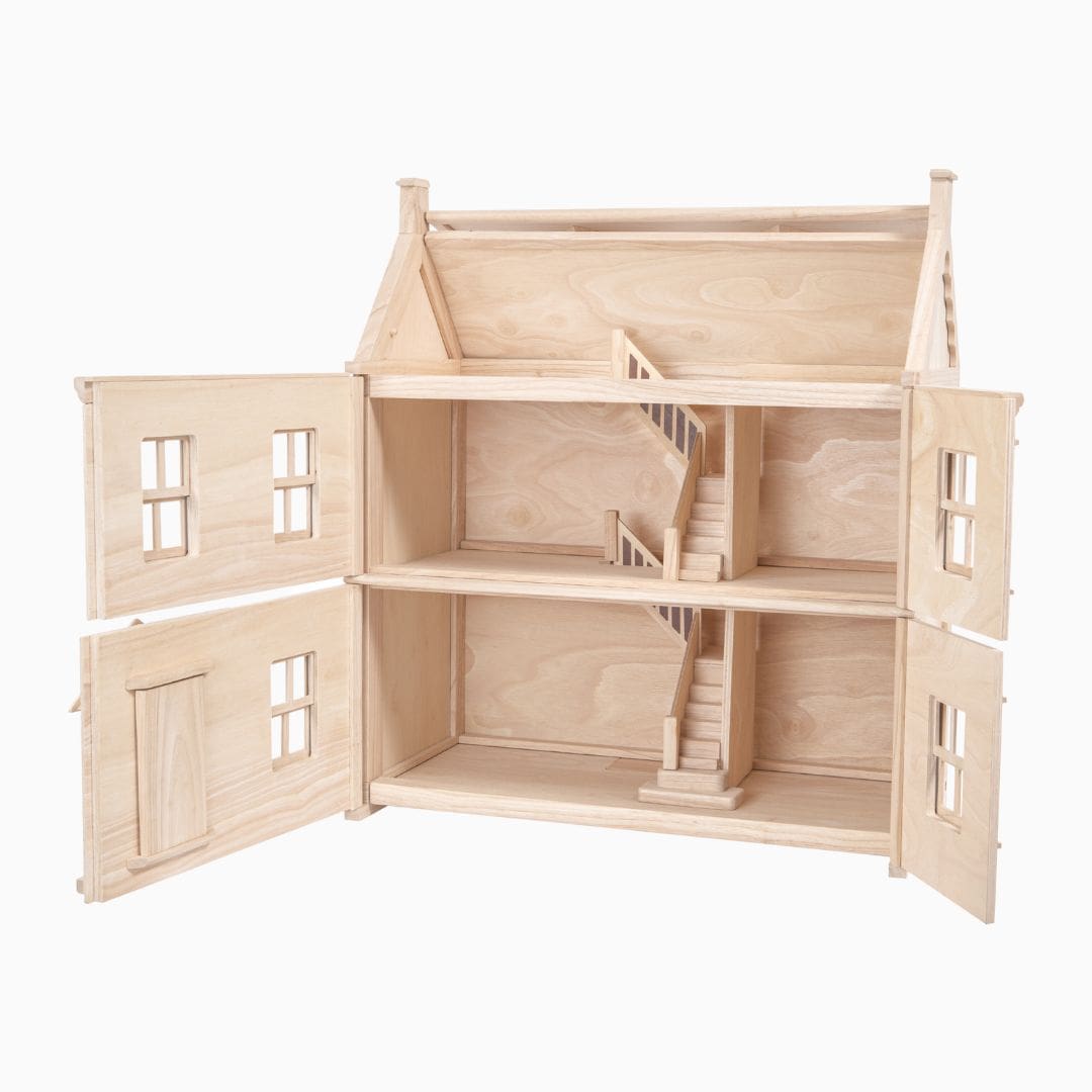 Groot speelgoed poppenhuis van hout Plantoys