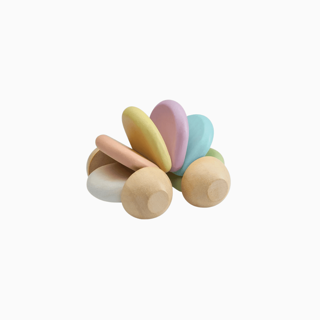 Plantoys houten baby auto pastel