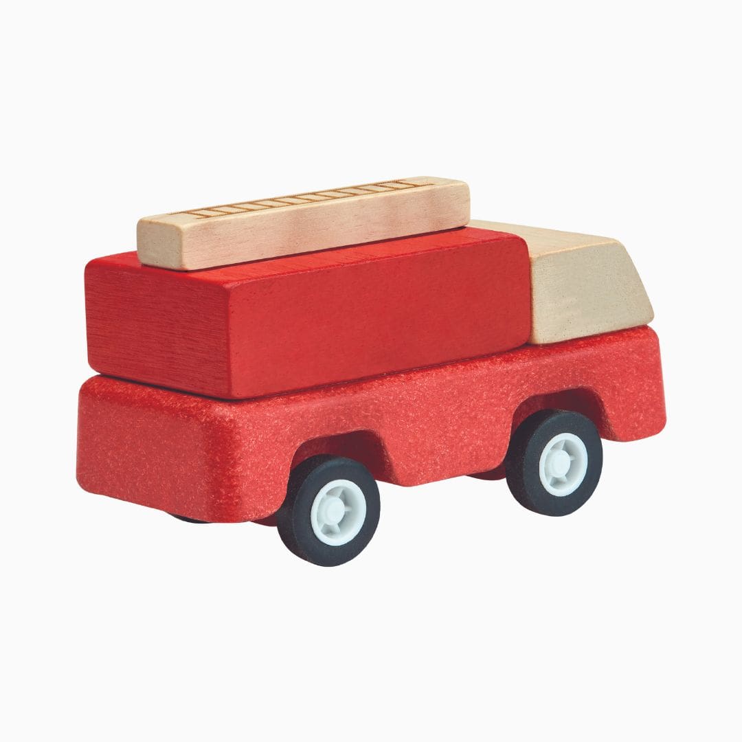 Plantoys houten brandweerauto