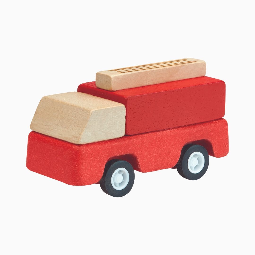 Plantoys houten brandweerwagen