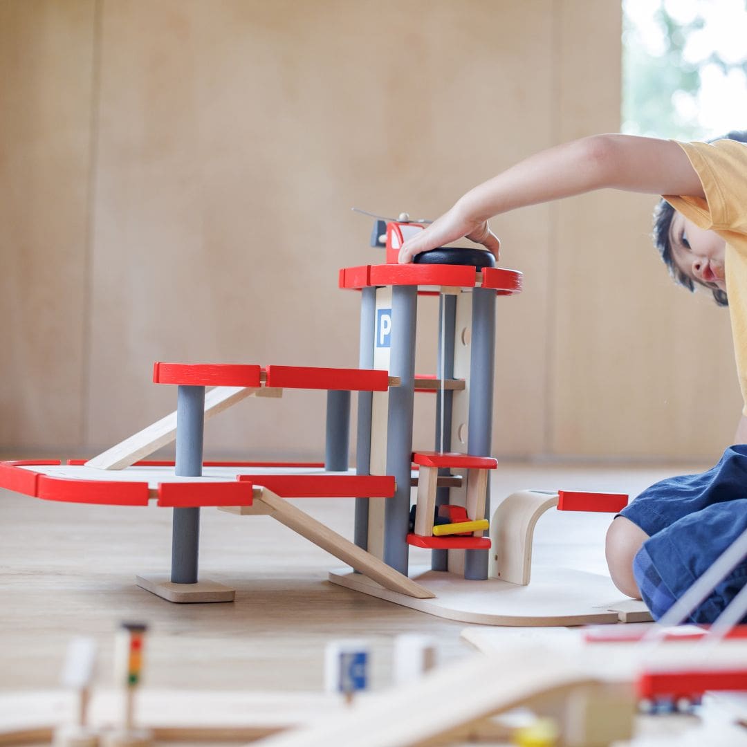 Plantoys parkeergarage van hout