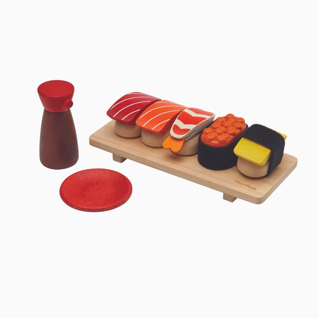 Plantoys sushiset 15-delig van Planwood hout