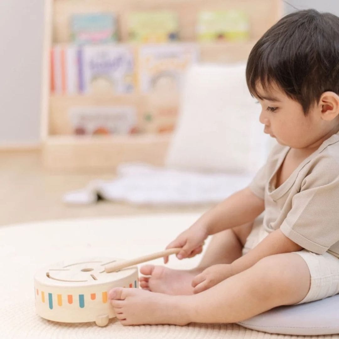 Plantoys sensorische houten trommel