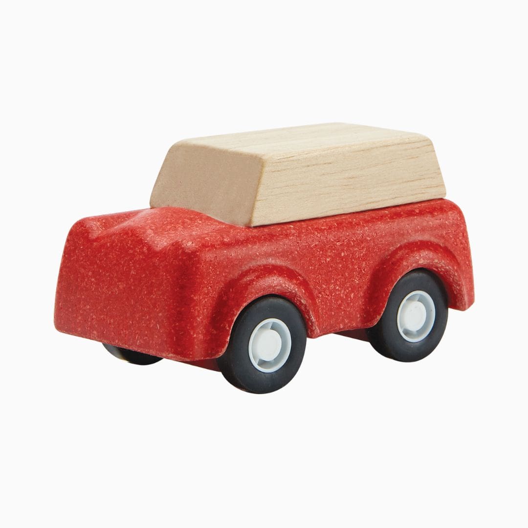 Houten speelgoedauto rood Plantoys