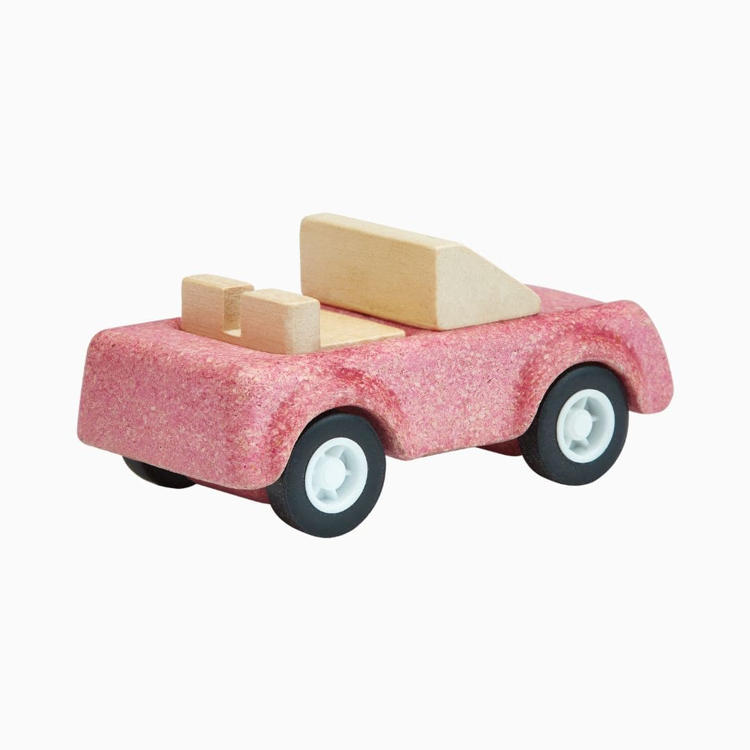 Houten roze sportwagen Plantoys