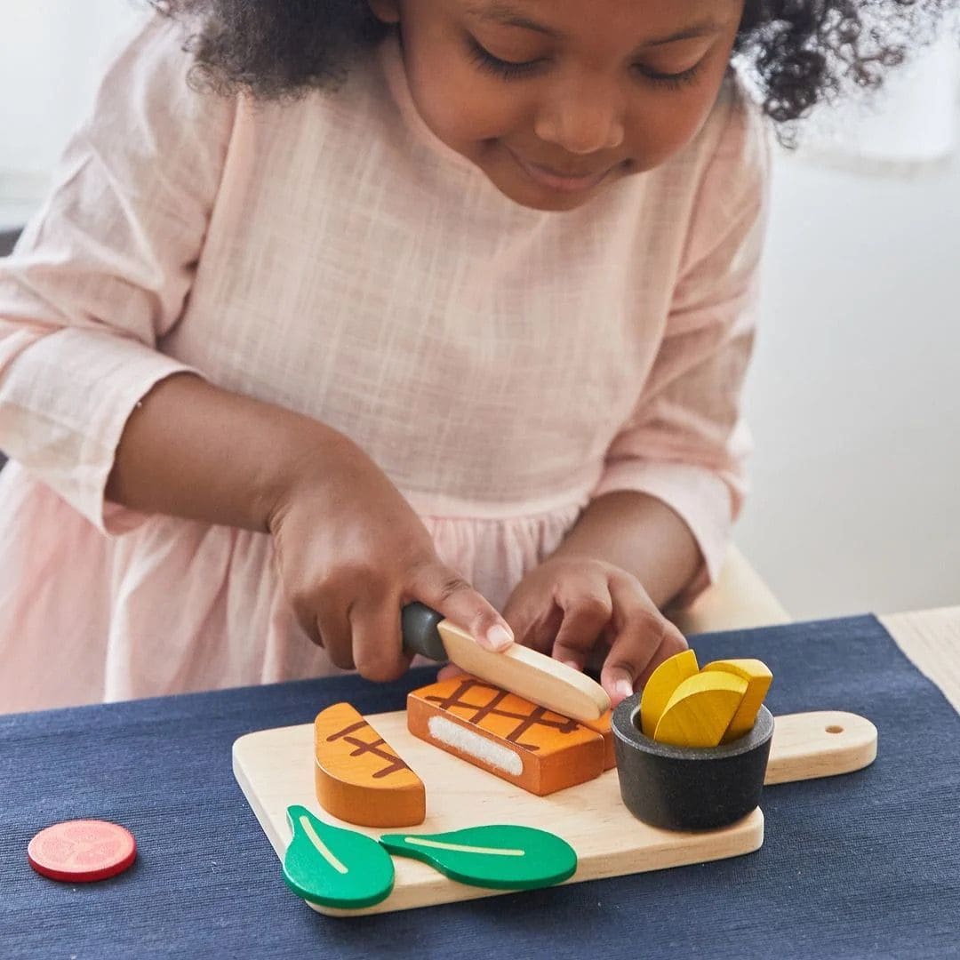 Plantoys houten steak set