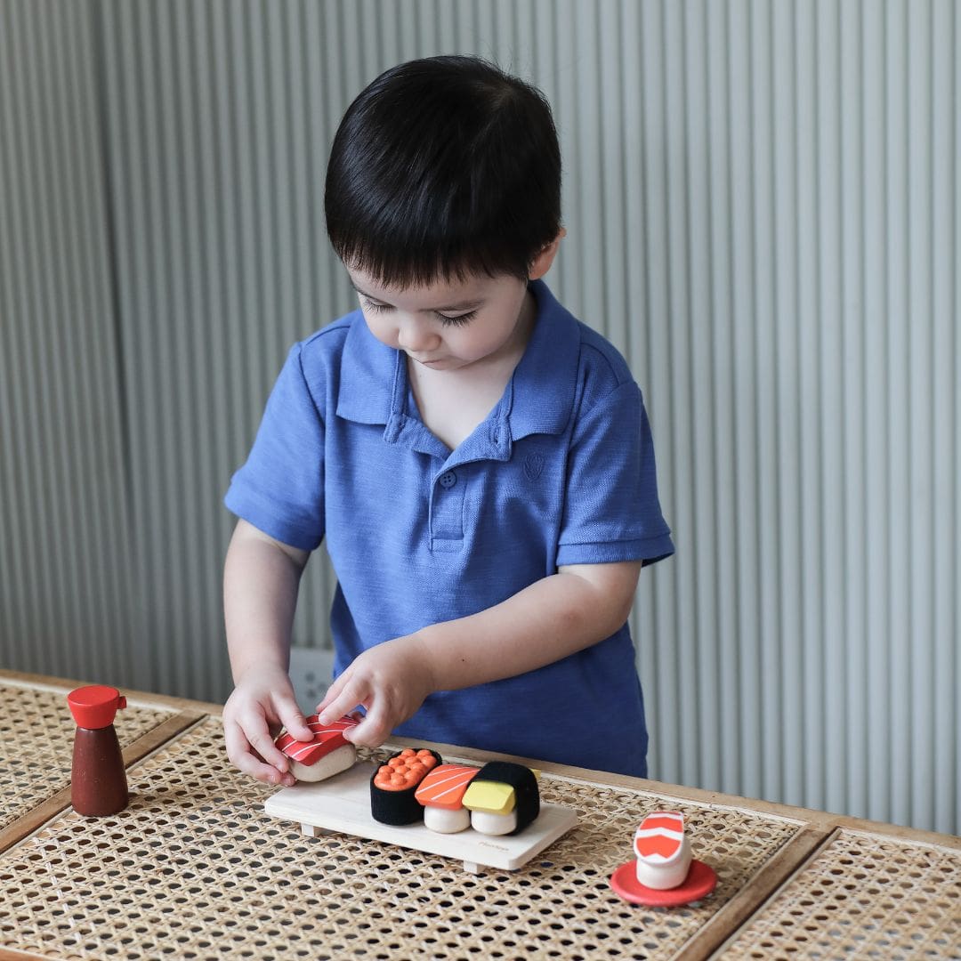 Plantoys sushiset 15-delig van Planwood hout