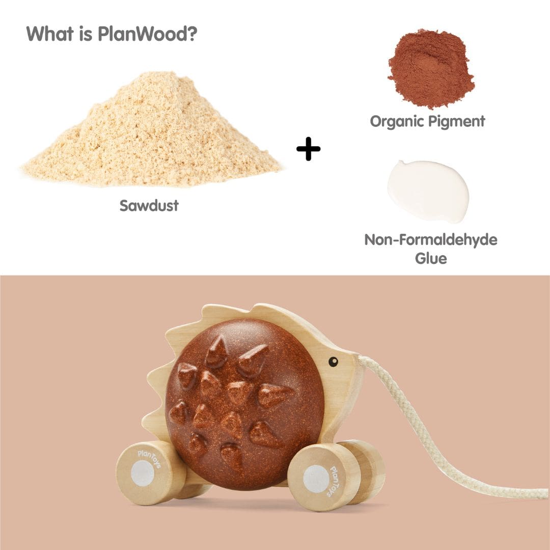 Plantoys houten trekdier egel