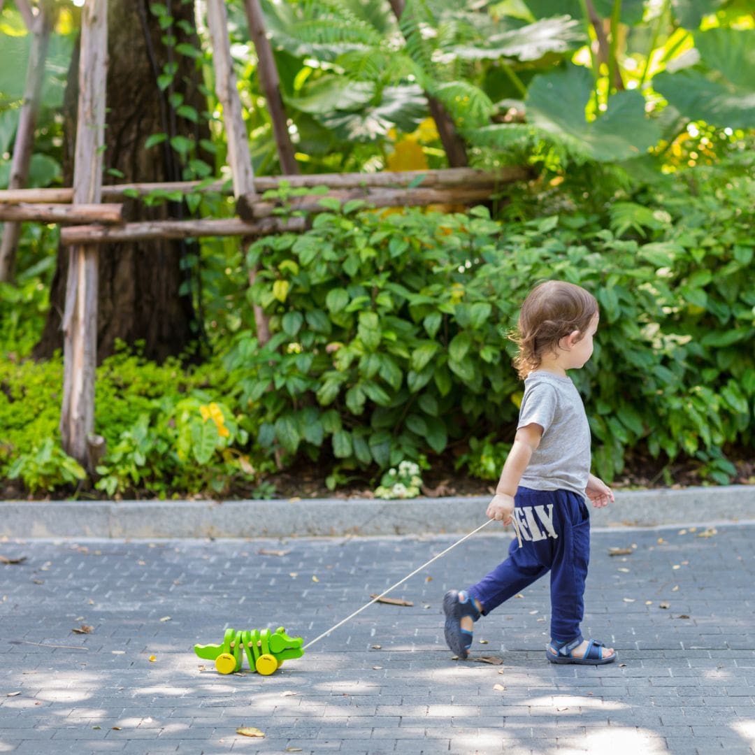 Plantoys houten trekdier krokodil