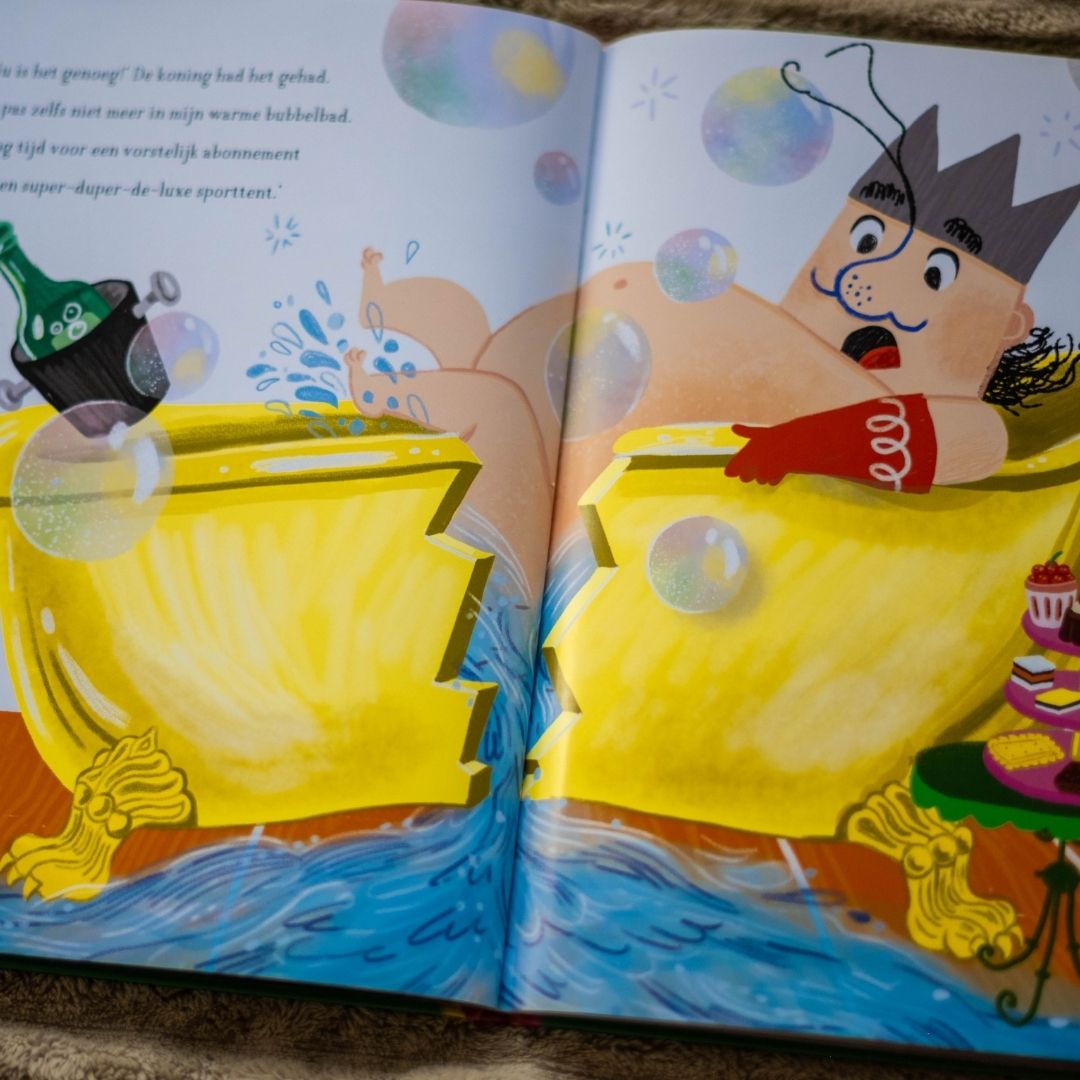 prentenboek de koning zonder spierballen van levina van teunenbroek van de ridder zonder billen