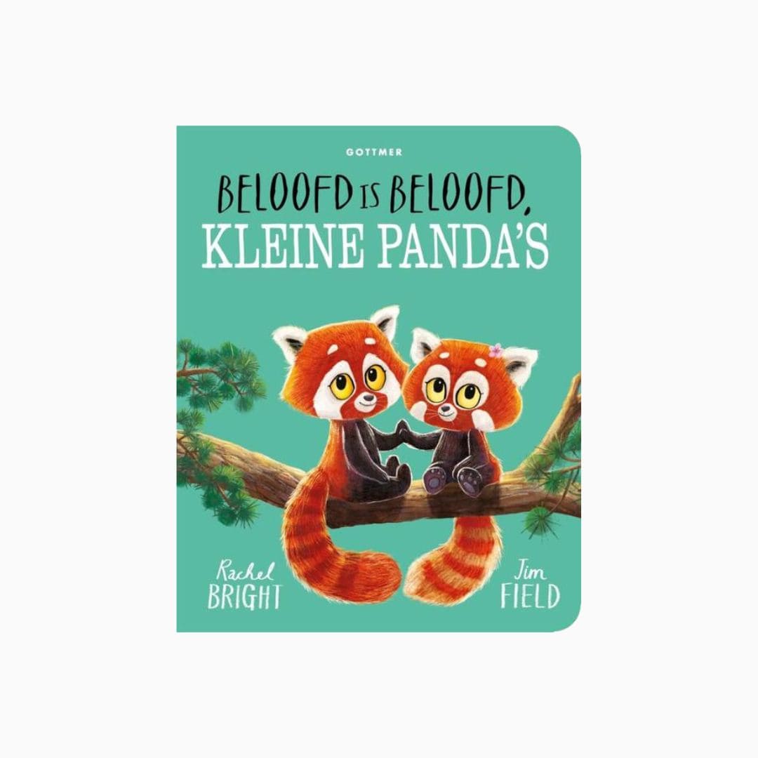 Kartonnen versie van het prentenboek 'Beloofd is beloofd, kleine panda's' van Rachel Bright