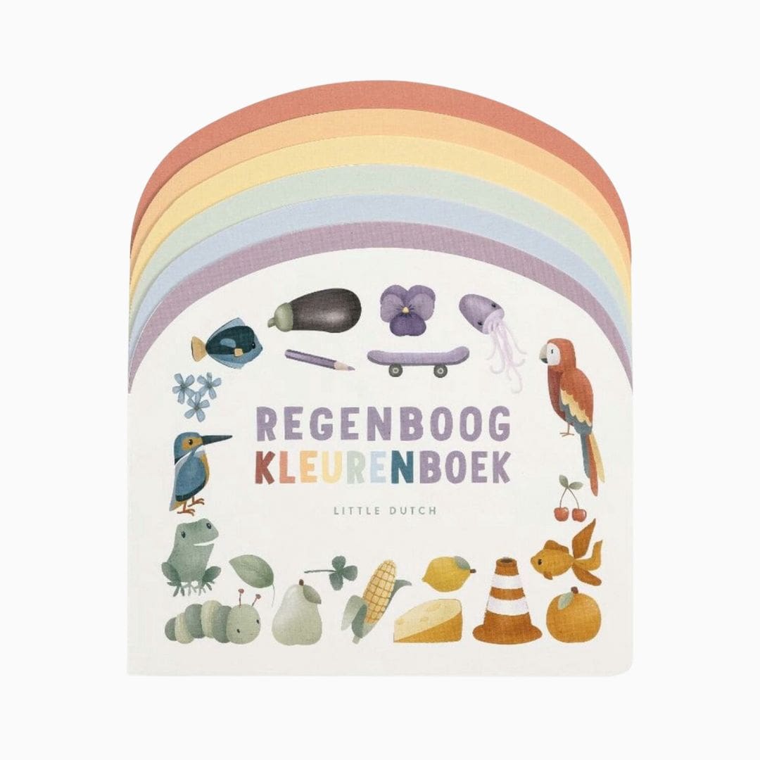 Kartonboek regenboog kleurenboek Little Dutch